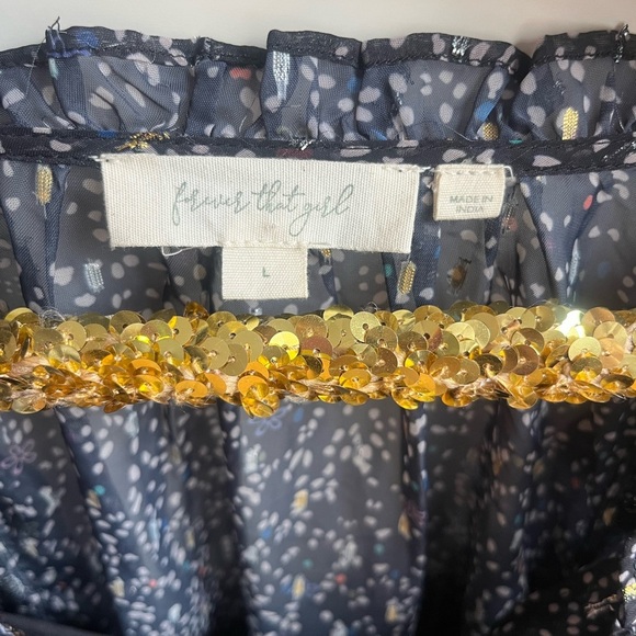 Forever That Girl Anthropologie Sheer Ruffled Blouse - Picture 5 of 10